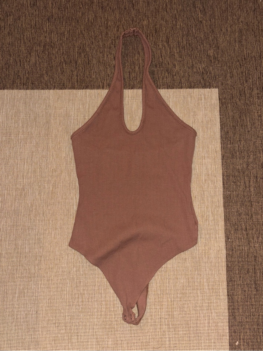AEO Halter Light Brown Bodysuit Size L